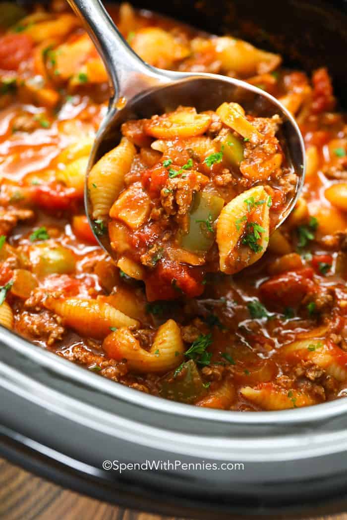 American Goulash in a slow cooker