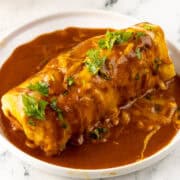 smothered burrito on a plate