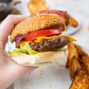 finished Cast Iron Skillet Burger