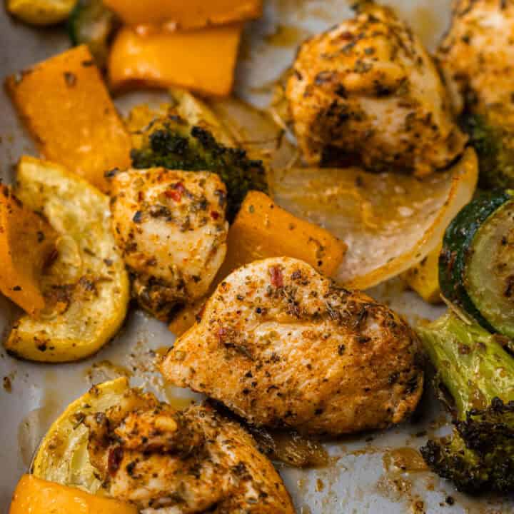 cooked chicken and veggies