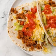ground chicken tacos on plate