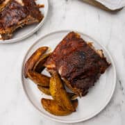Finished Baby Back BBQ Ribs on plate