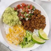 Assembled taco bowl