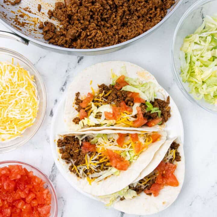Beef Soft Taco with more ingredients