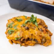 Ground Beef Enchiladas slice of caserole