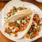 skirt steak tacos assembled two