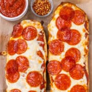 French Bread Pizza closeup