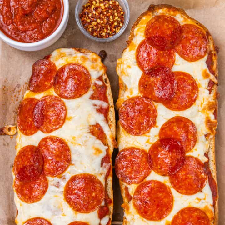 French Bread Pizza closeup