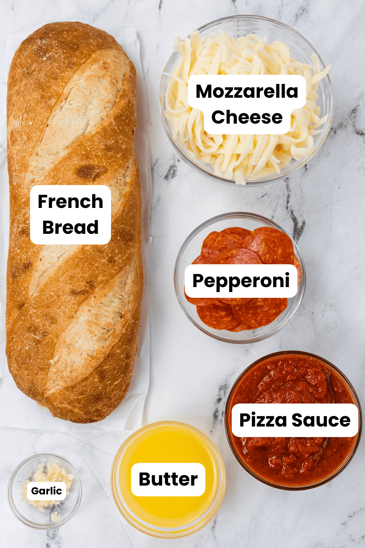 French Bread Pizza ingredients