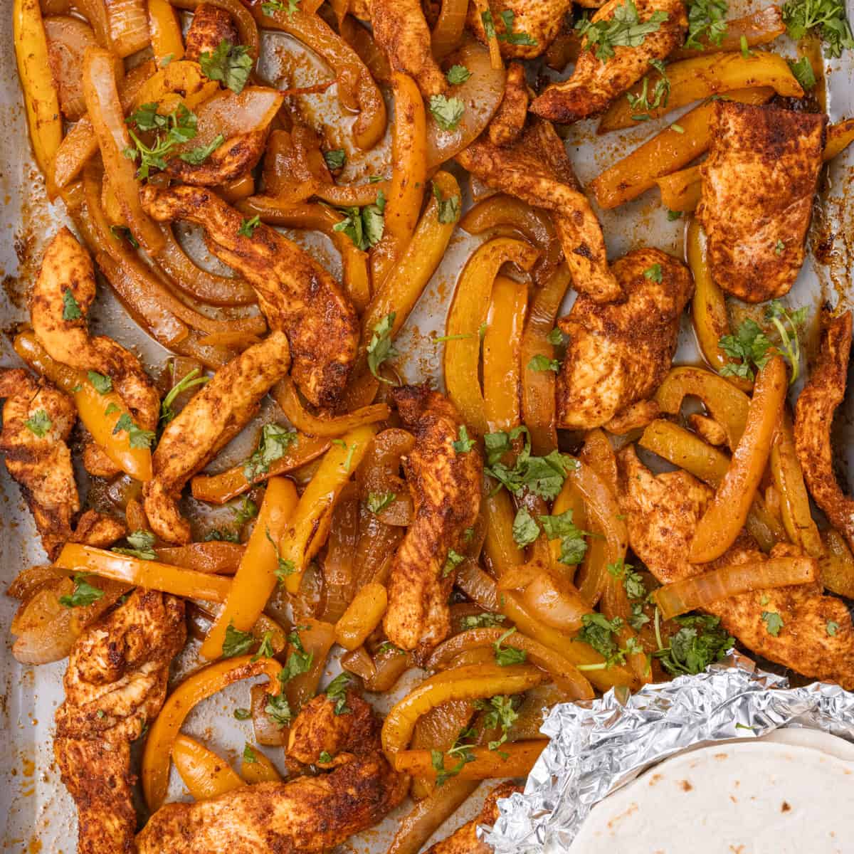 Sheet Pan Chicken Fajitas cooked