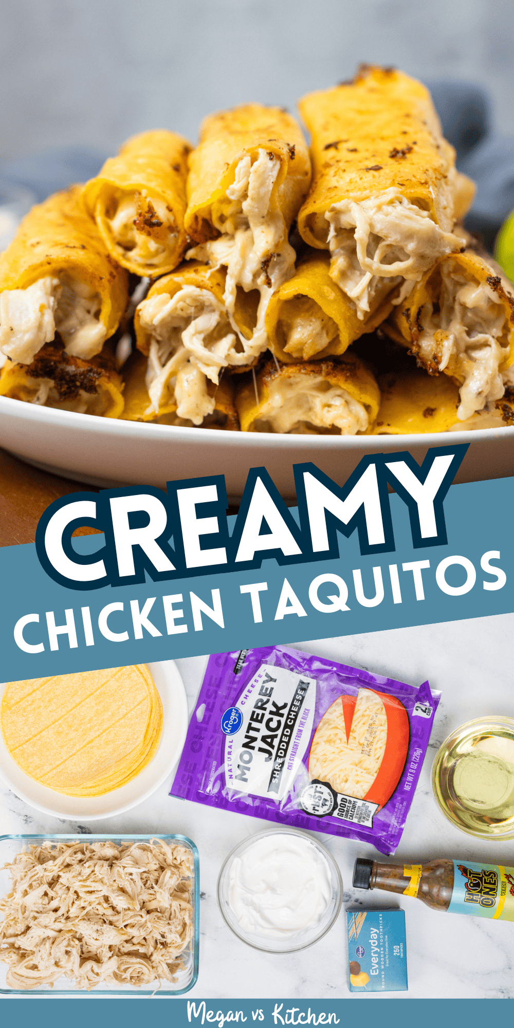 Creamy Chicken Taquitos Pin 1