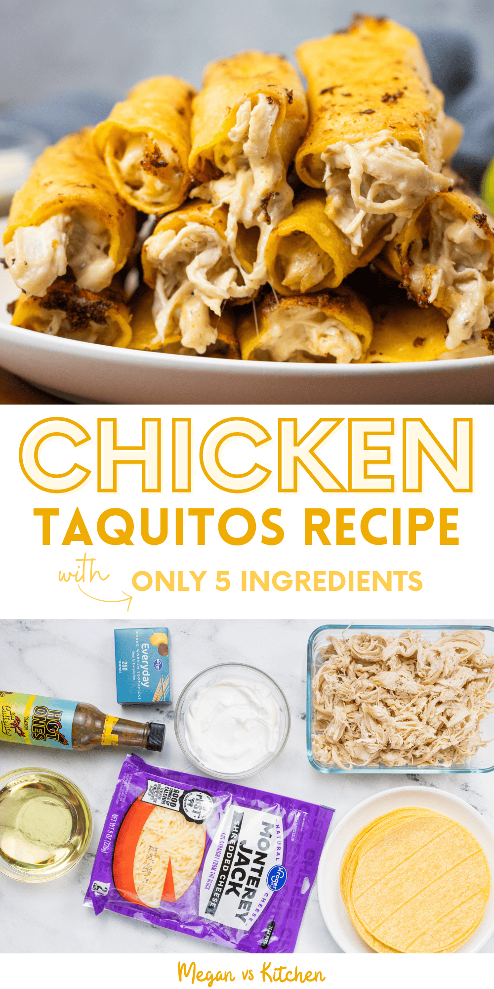 Creamy Chicken Taquitos pin 3