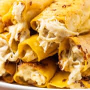 Creamy Chicken Taquitos - chicken close up