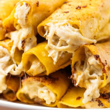 Creamy Chicken Taquitos - chicken close up