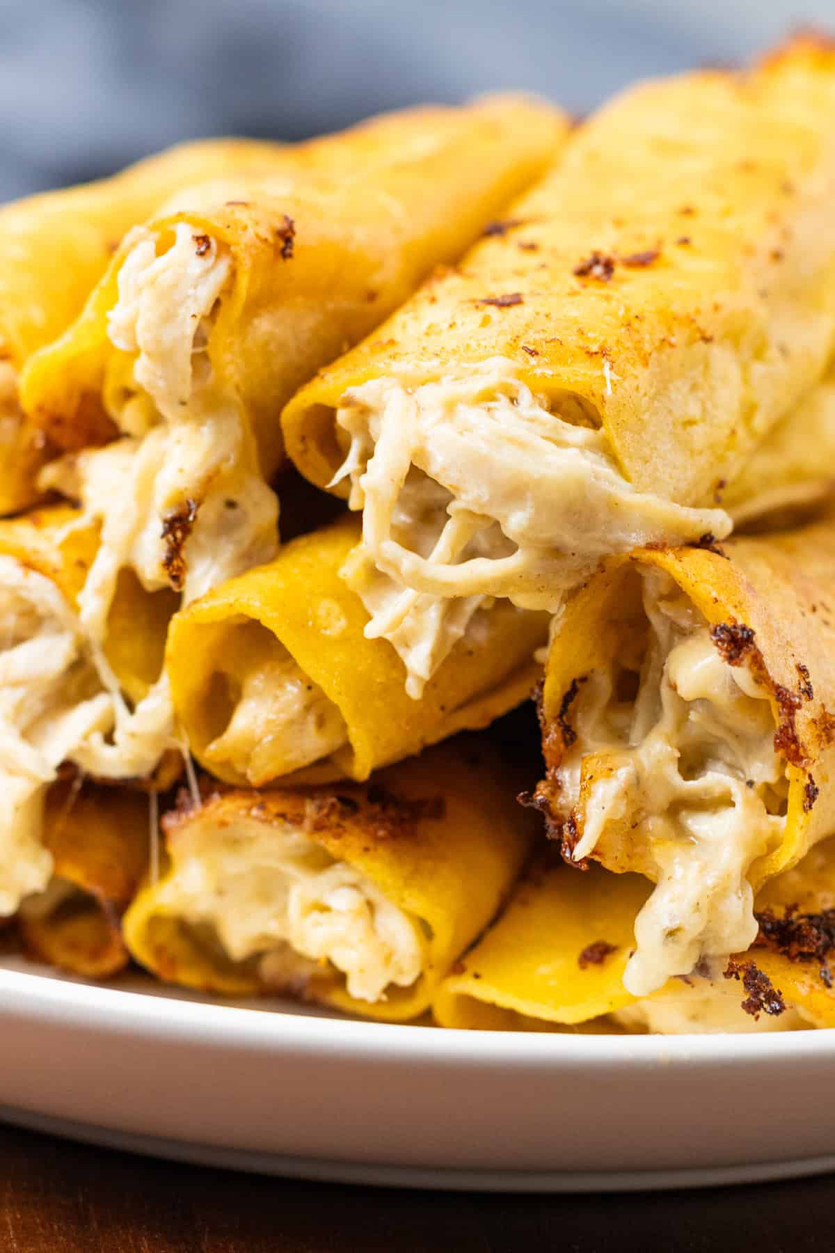 Creamy Chicken Taquitos - chicken close up