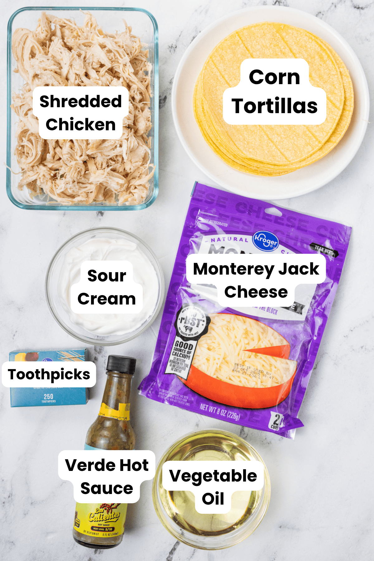 Creamy Chicken Taquitos ingredients