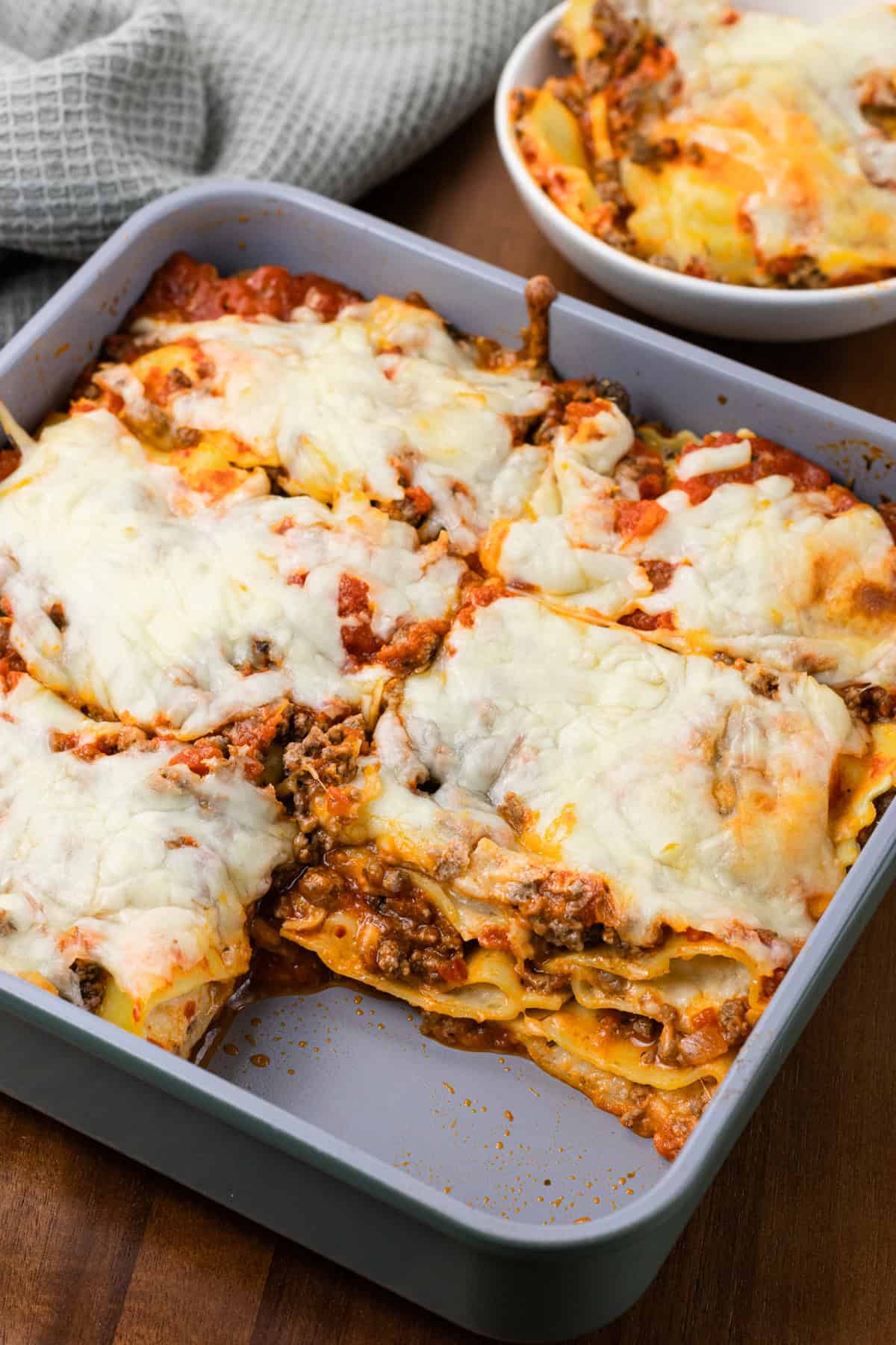 Lazy Ravioli Lasagna Sliced