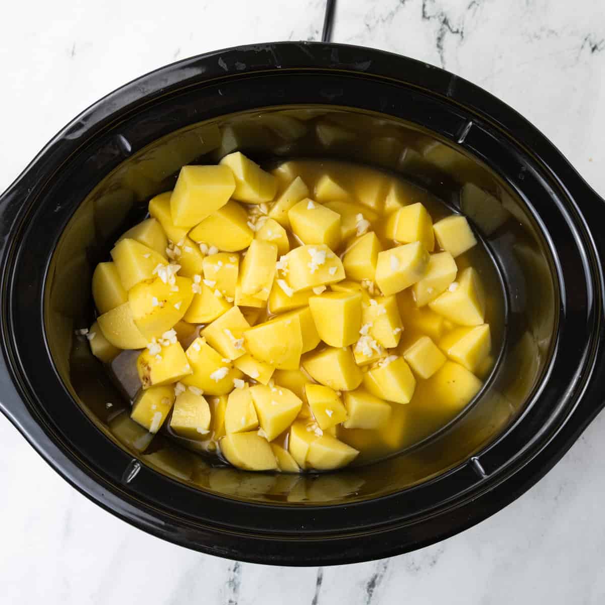 cut gold potatoes in slow cooker Loaded crock pot potato soup