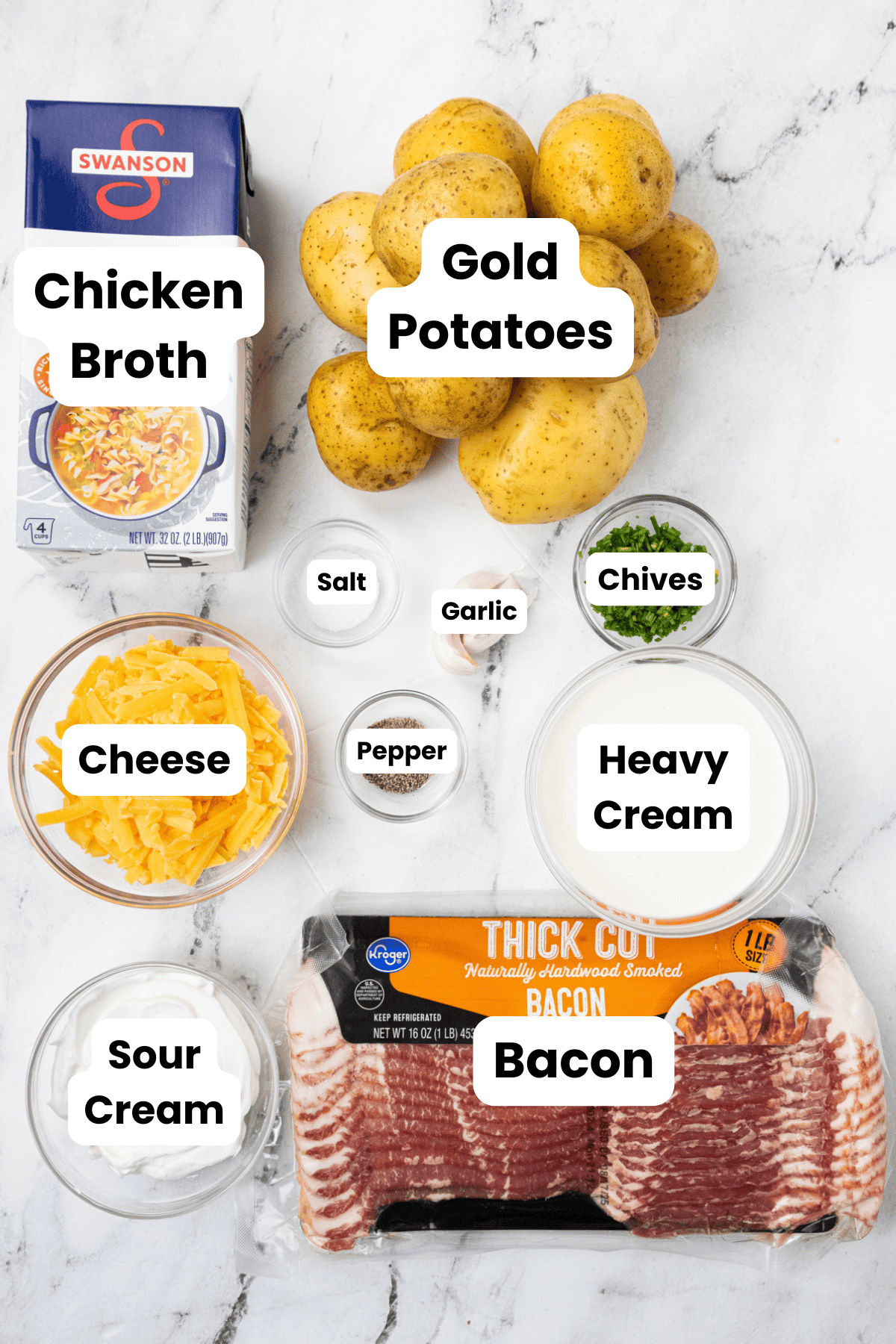 Loaded crock pot potato soup ingredients