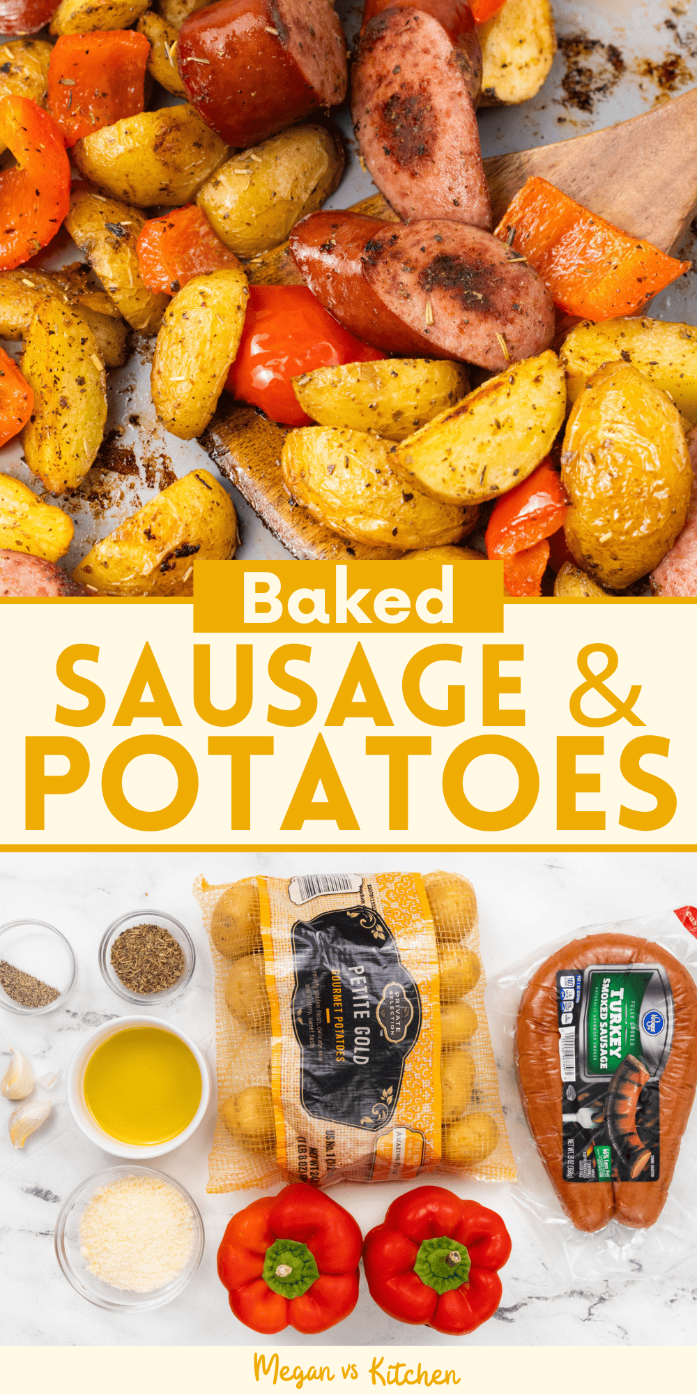 Baked Sausage and Potatoes pin 1