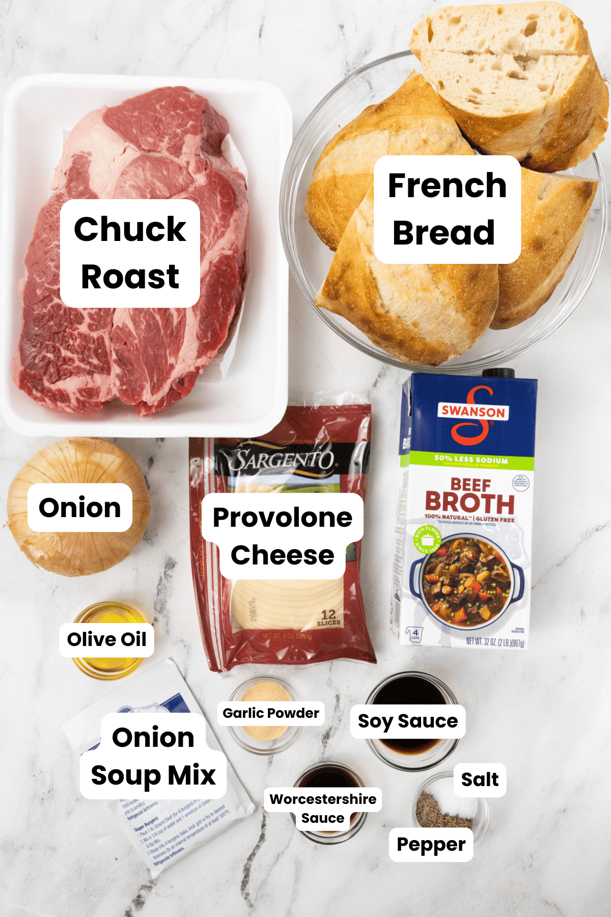 Crock Pot French Dip Sandwich ingredients