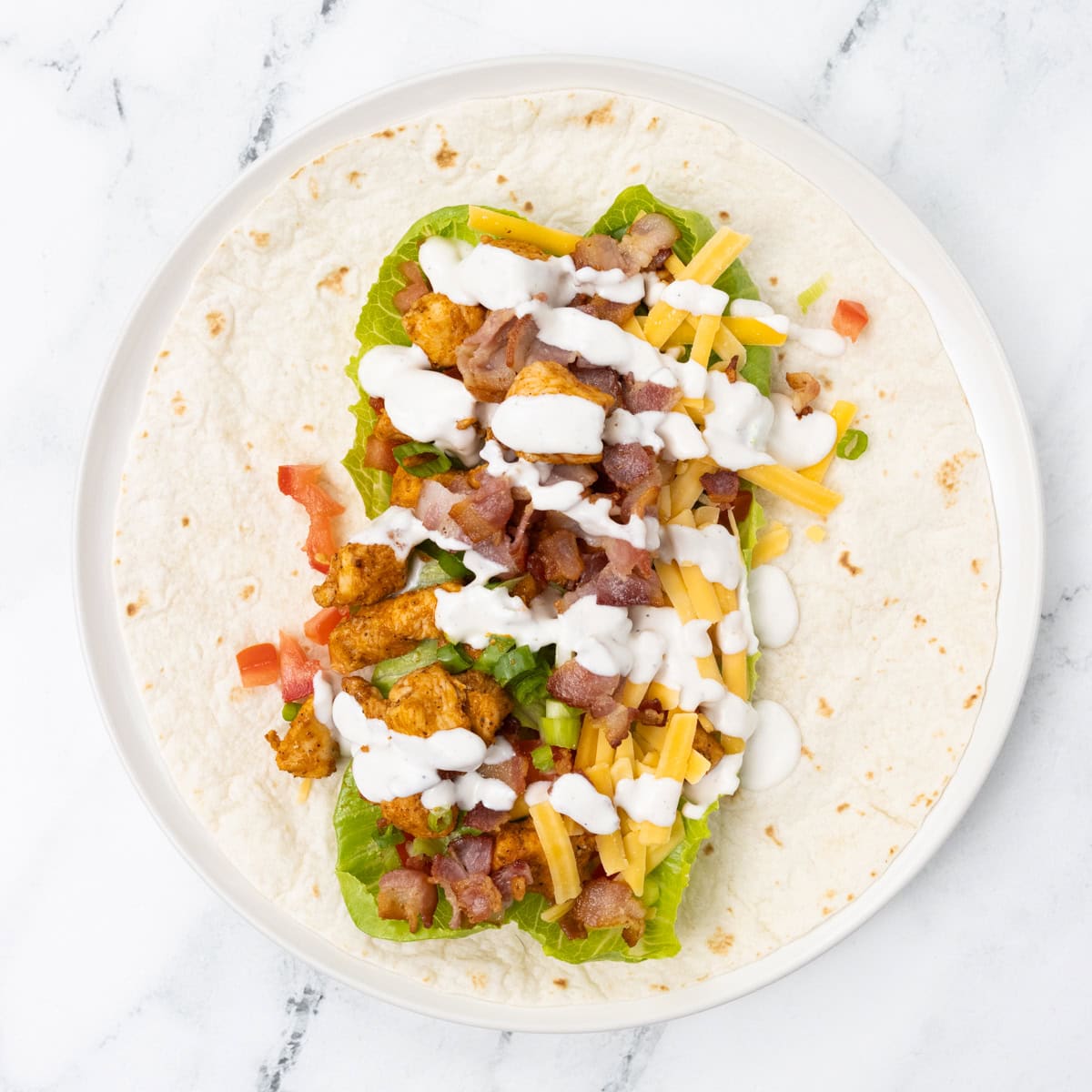 Chicken Bacon Ranch Wrap Assemble
