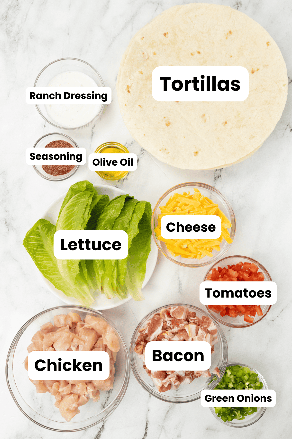 Chicken Bacon Ranch Wrap Ingredients