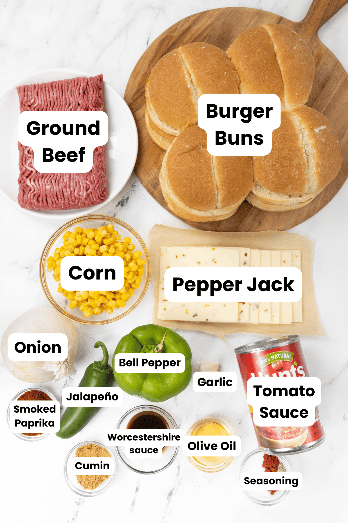 Tex Mex Sloppy Joes Ingredients