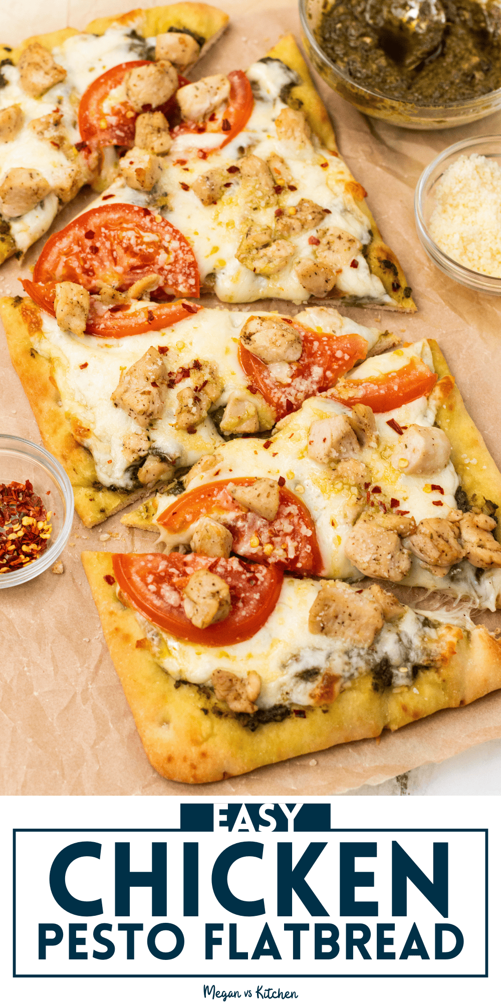 Chicken Pesto Flatbread Pizza pin 1