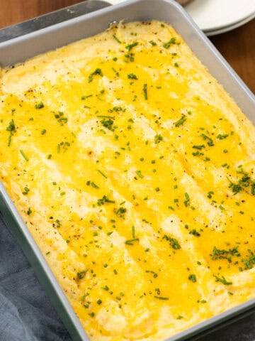 Cheesy Mashed Potatoes Done Close up