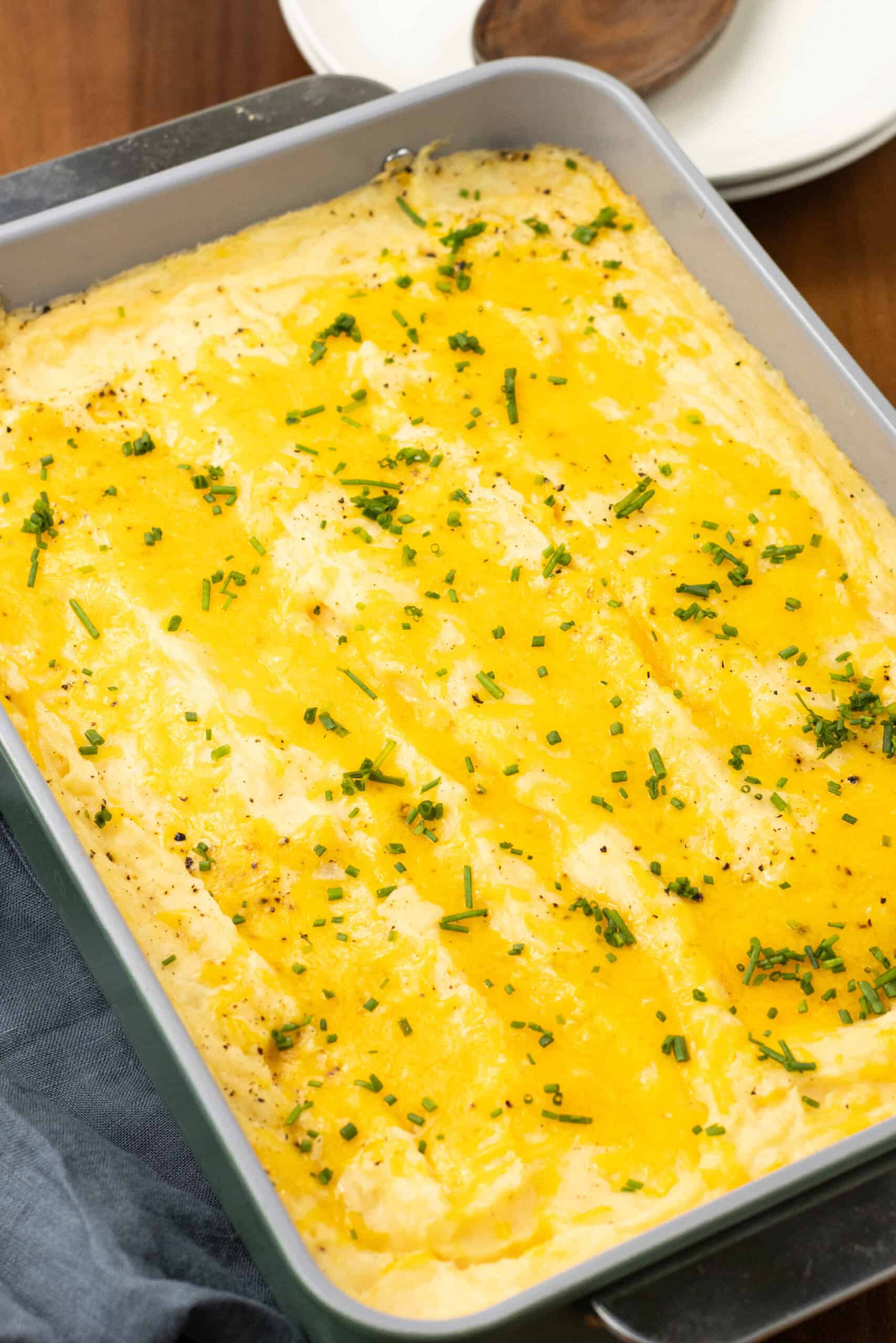 Cheesy Mashed Potatoes Done Close up