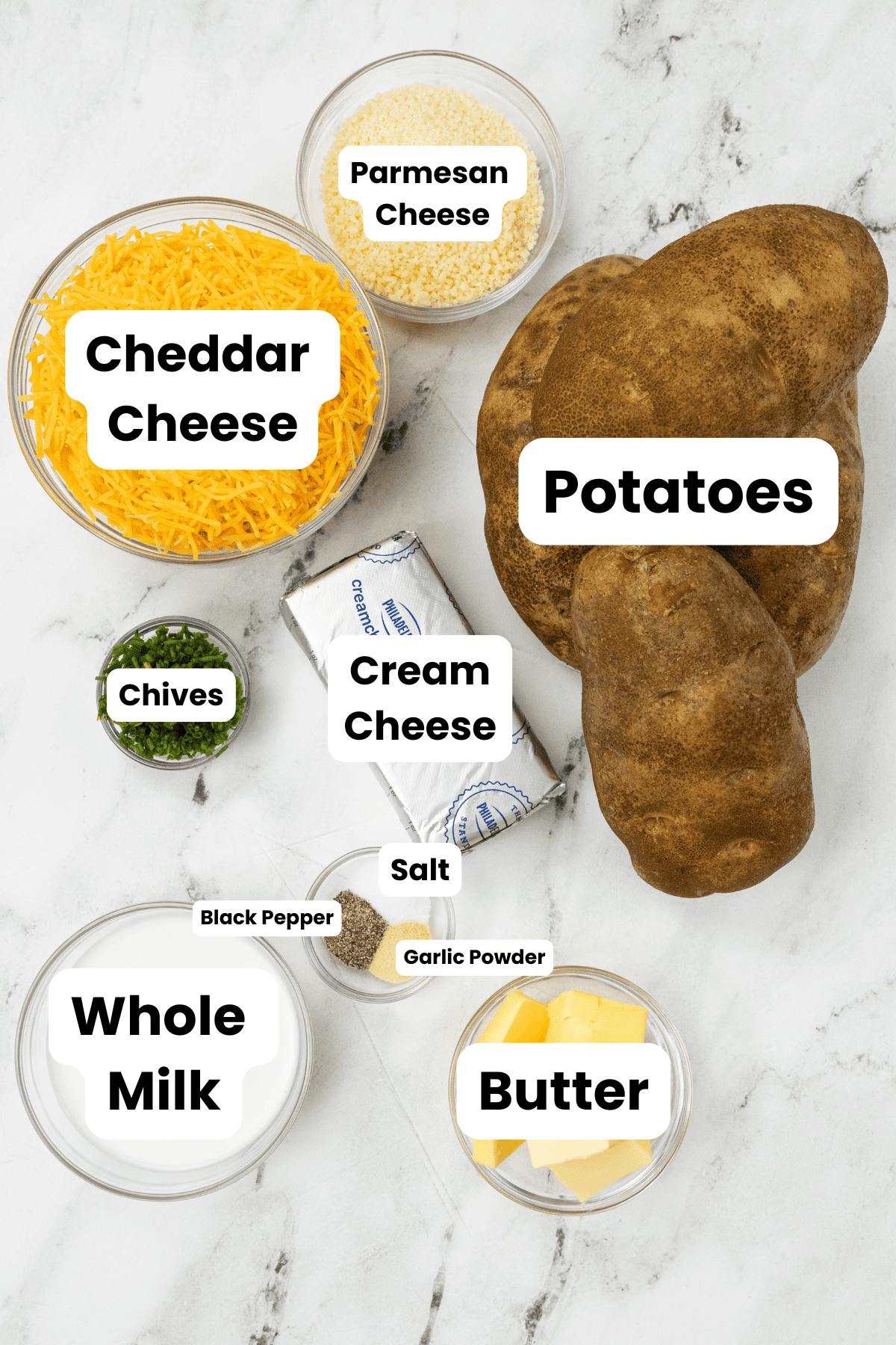 Cheesy Mashed Potatoes Ingredients