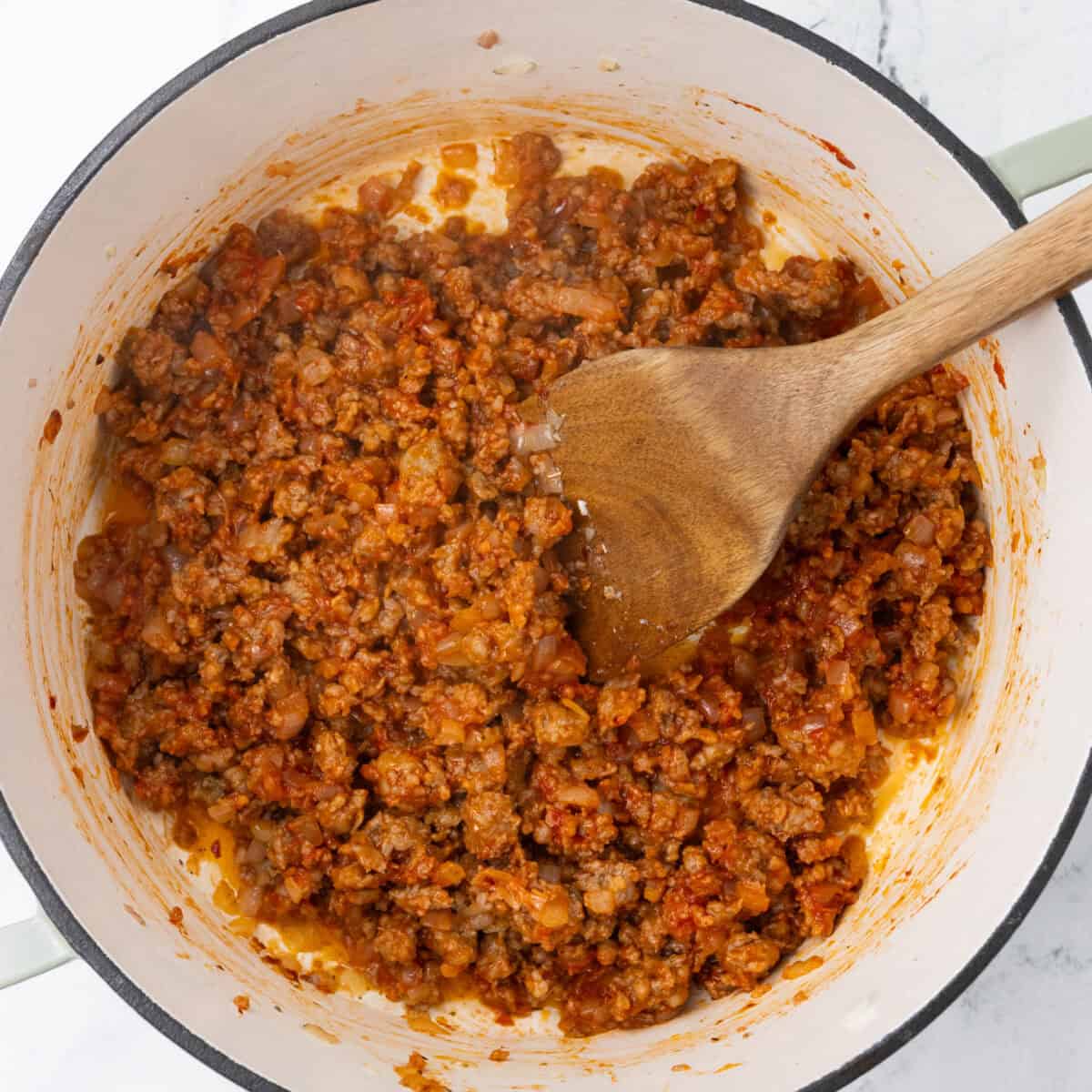 Soup Lasagna cook meat