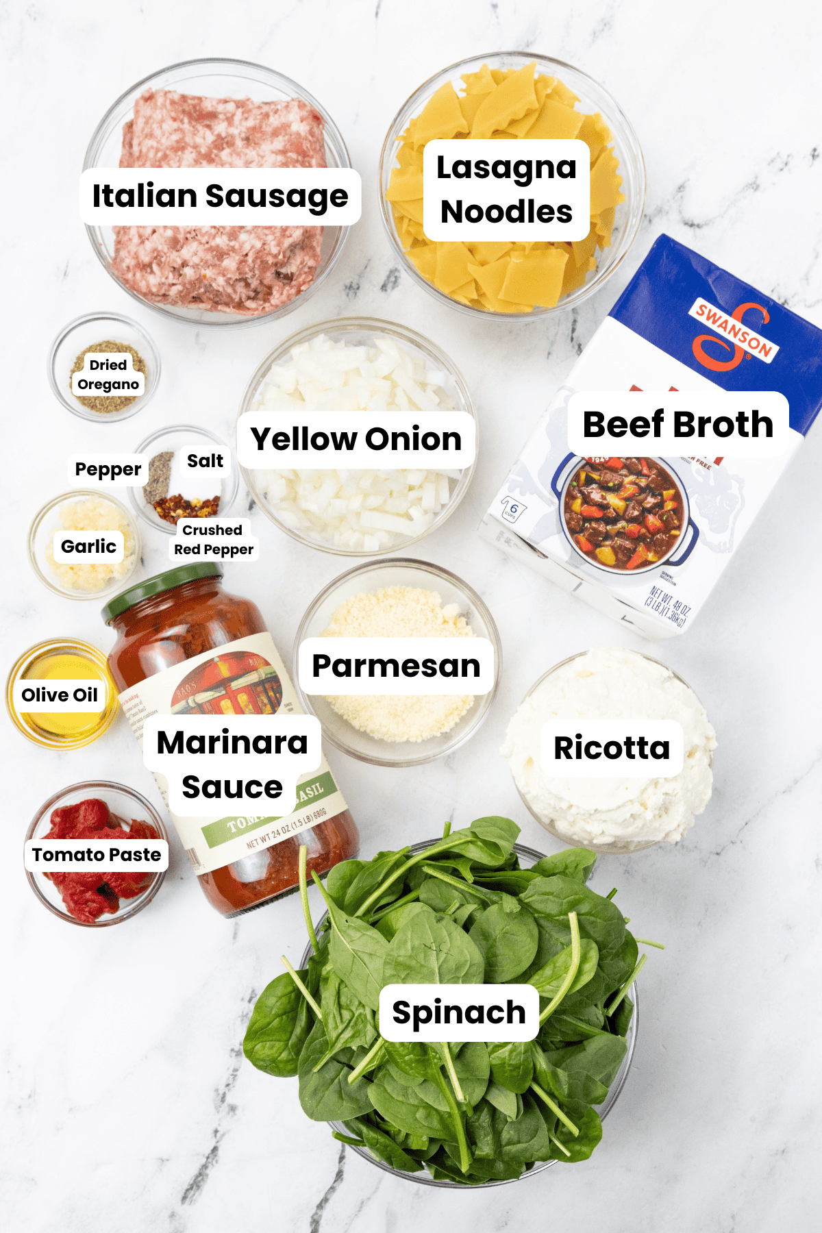 Soup Lasagna Ingredients