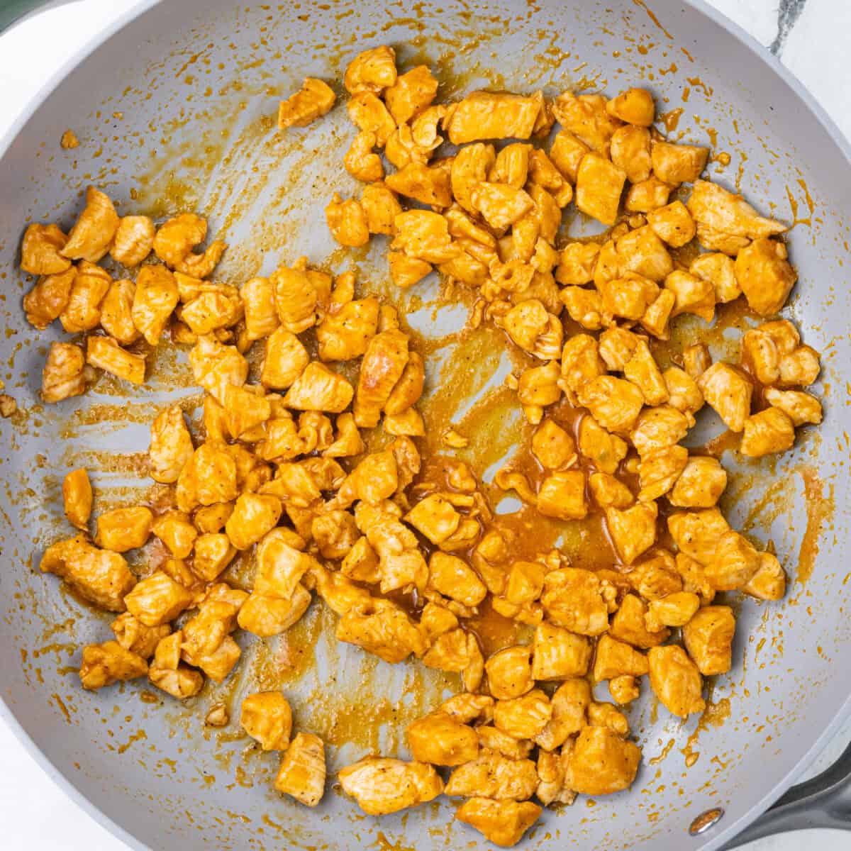 Buffalo Chicken Flatbread Pizza cooked chicken