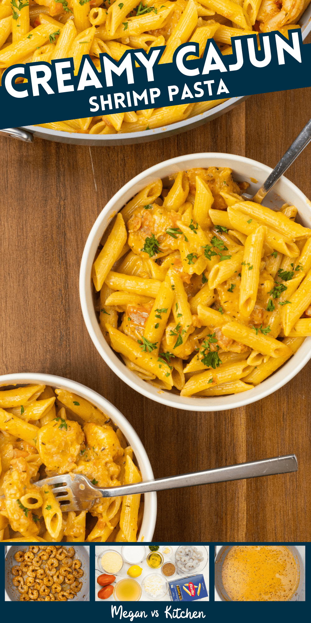 Cajun Shrimp Pasta Pin 1