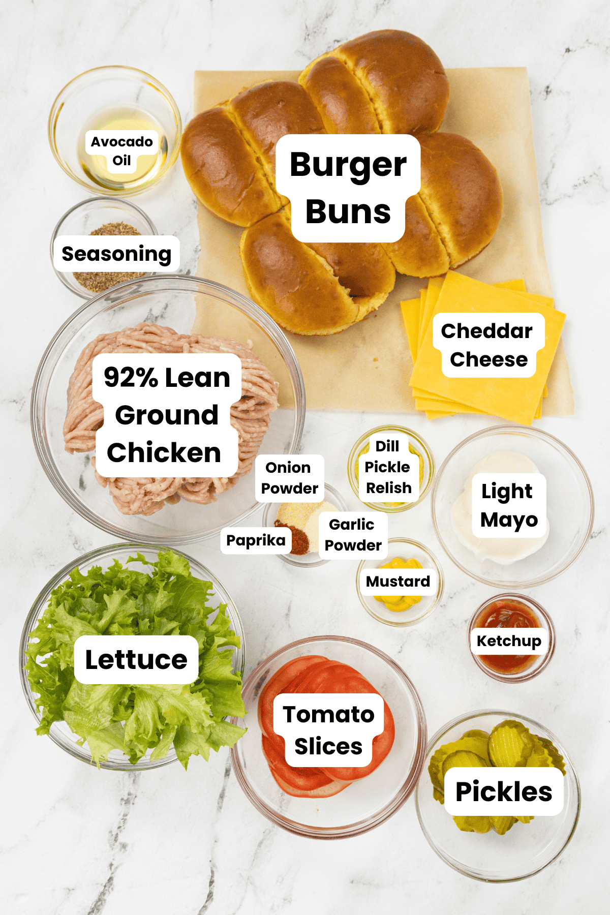 Ground Chicken Burgers Ingredients