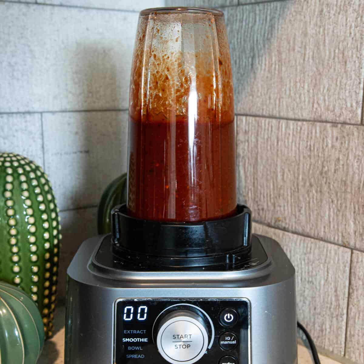 Blending ingredients into a sauce