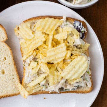 Chicken Salad Sandwich with Chips Finished