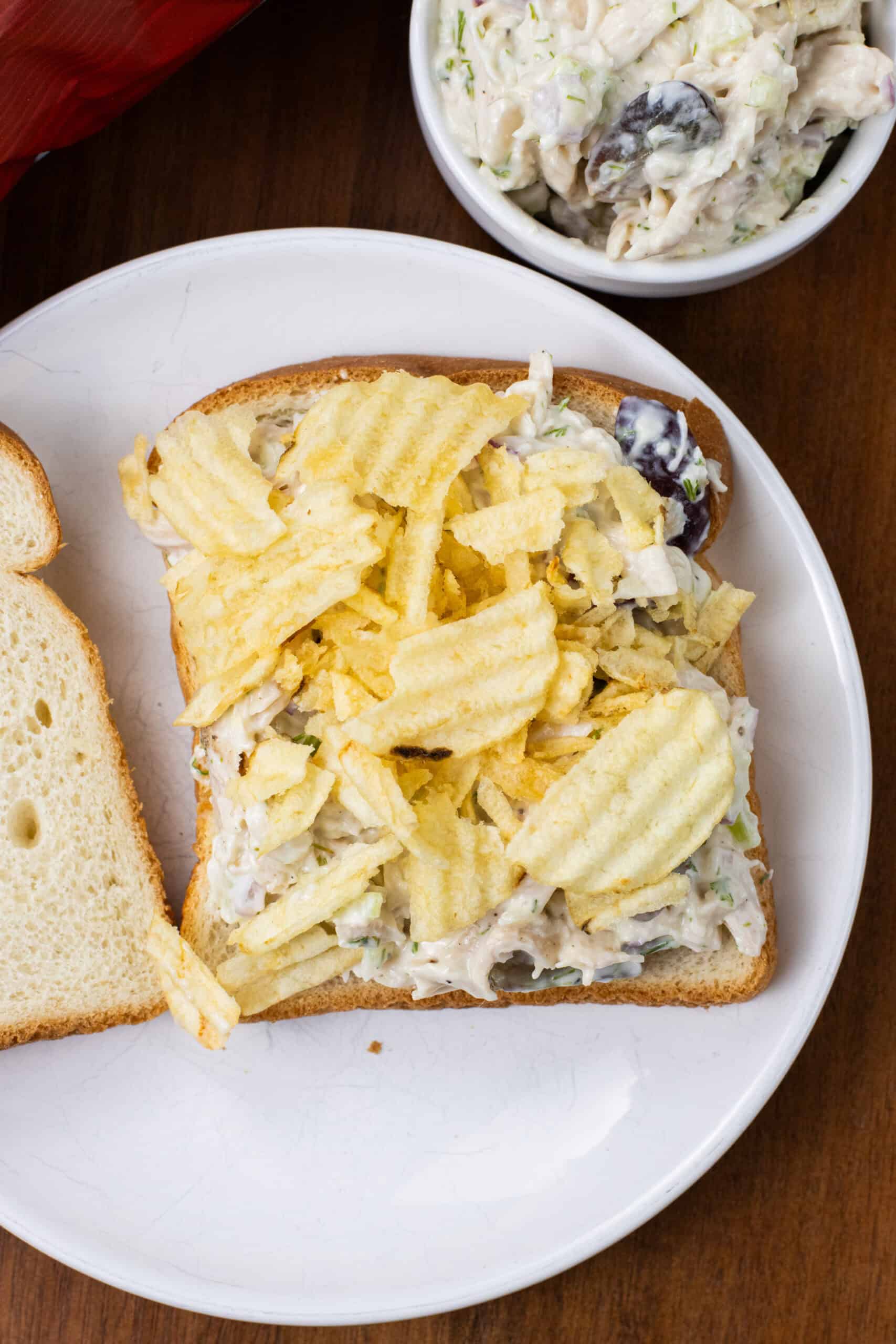 Chicken Salad Sandwich with Chips Finished