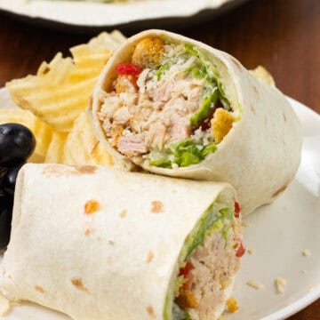 Tuna Caesar Salad Wrap Finished