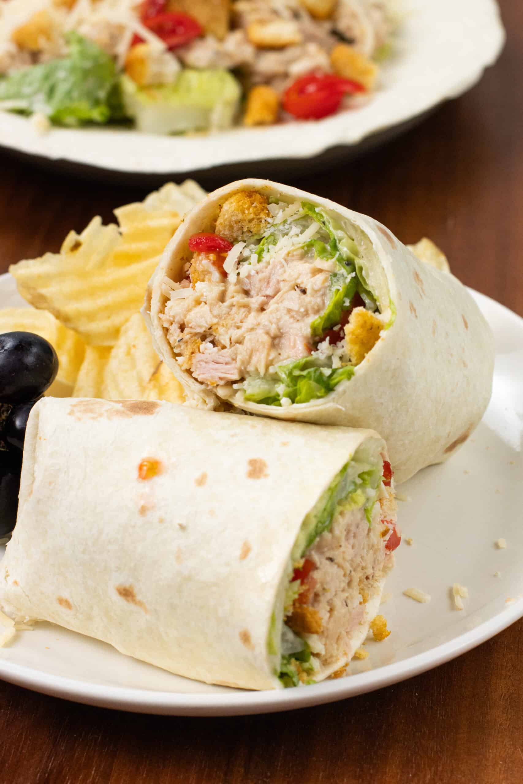 Tuna Caesar Salad Wrap Finished