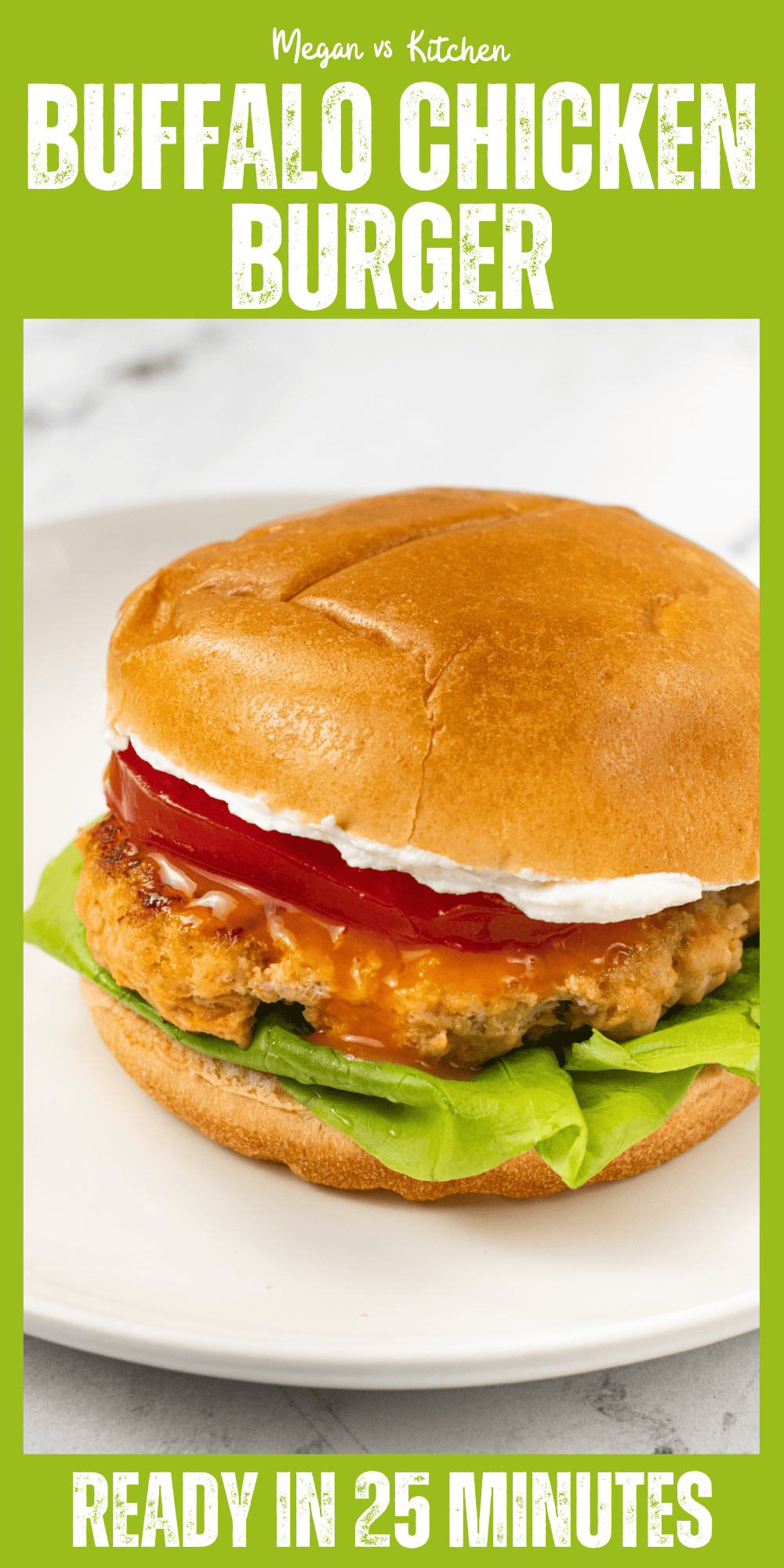 Buffalo Ground Chicken Burger with Whipped Goat Cheese Pin 3
