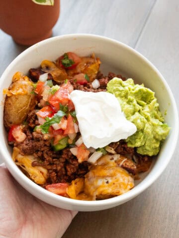 Fiesta Potato Taco Bowl in bowl