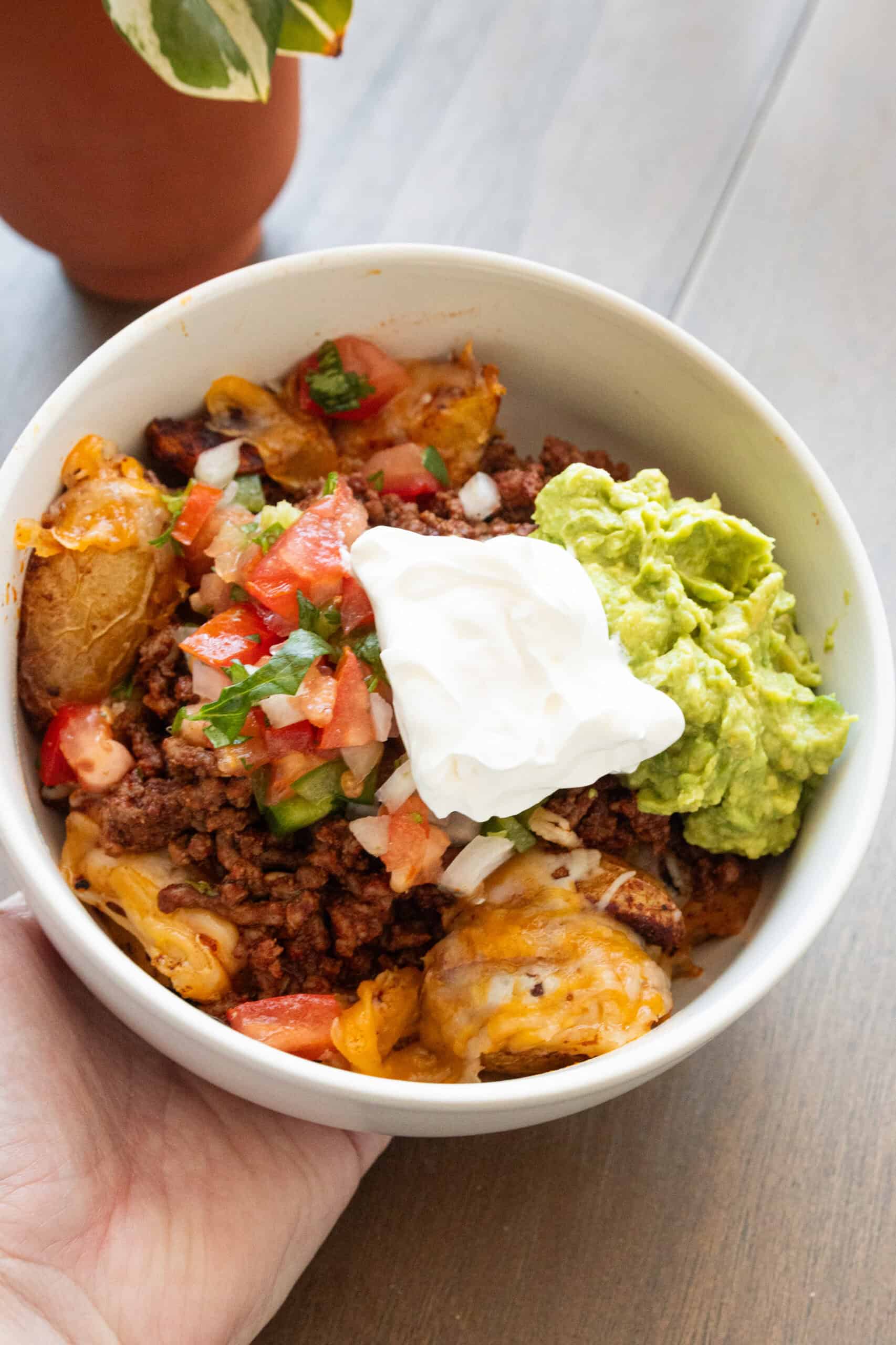 Fiesta Potato Taco Bowl in bowl
