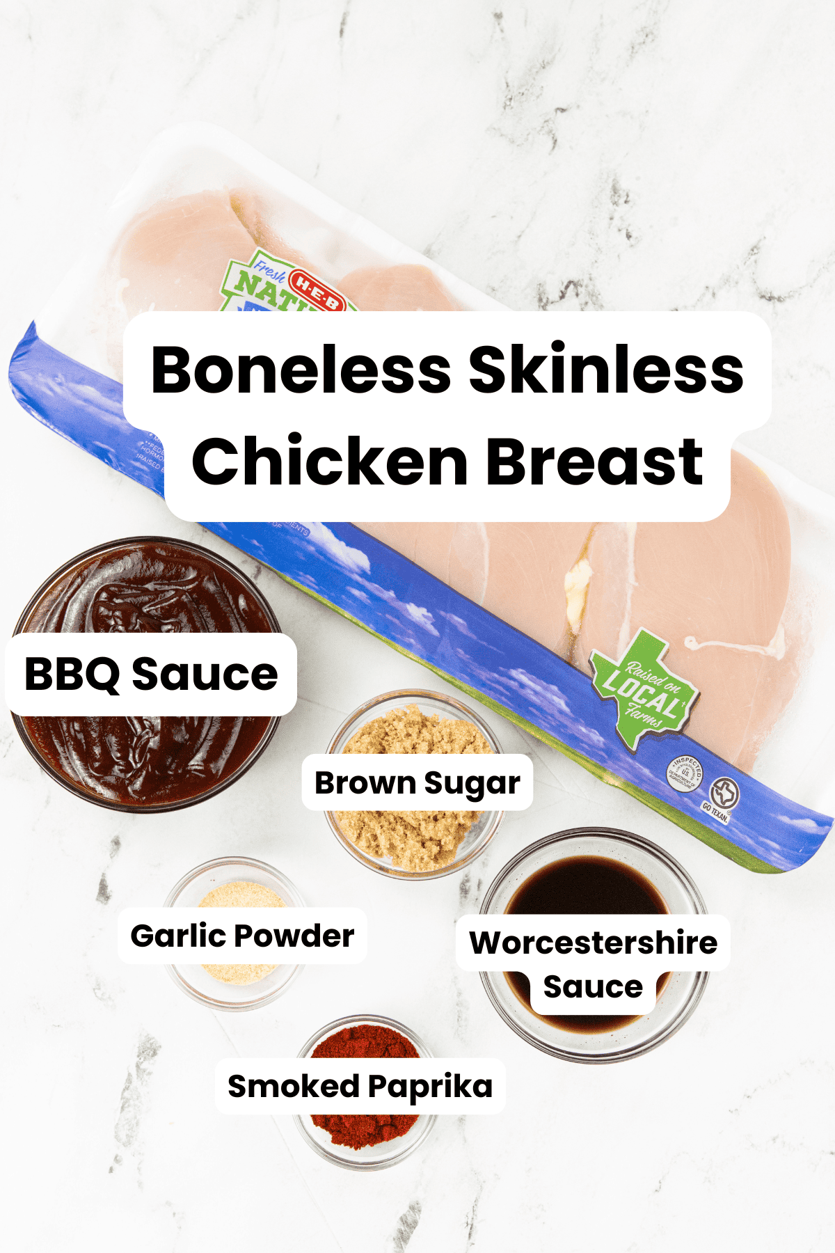 Slow Cooker BBQ Chicken ingredients