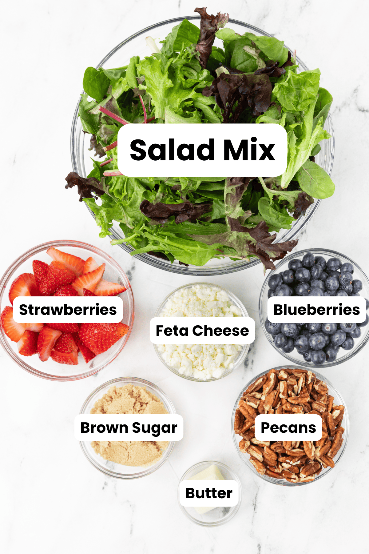 Summer Berry Salad with Feta and Candied Pecans ingredients