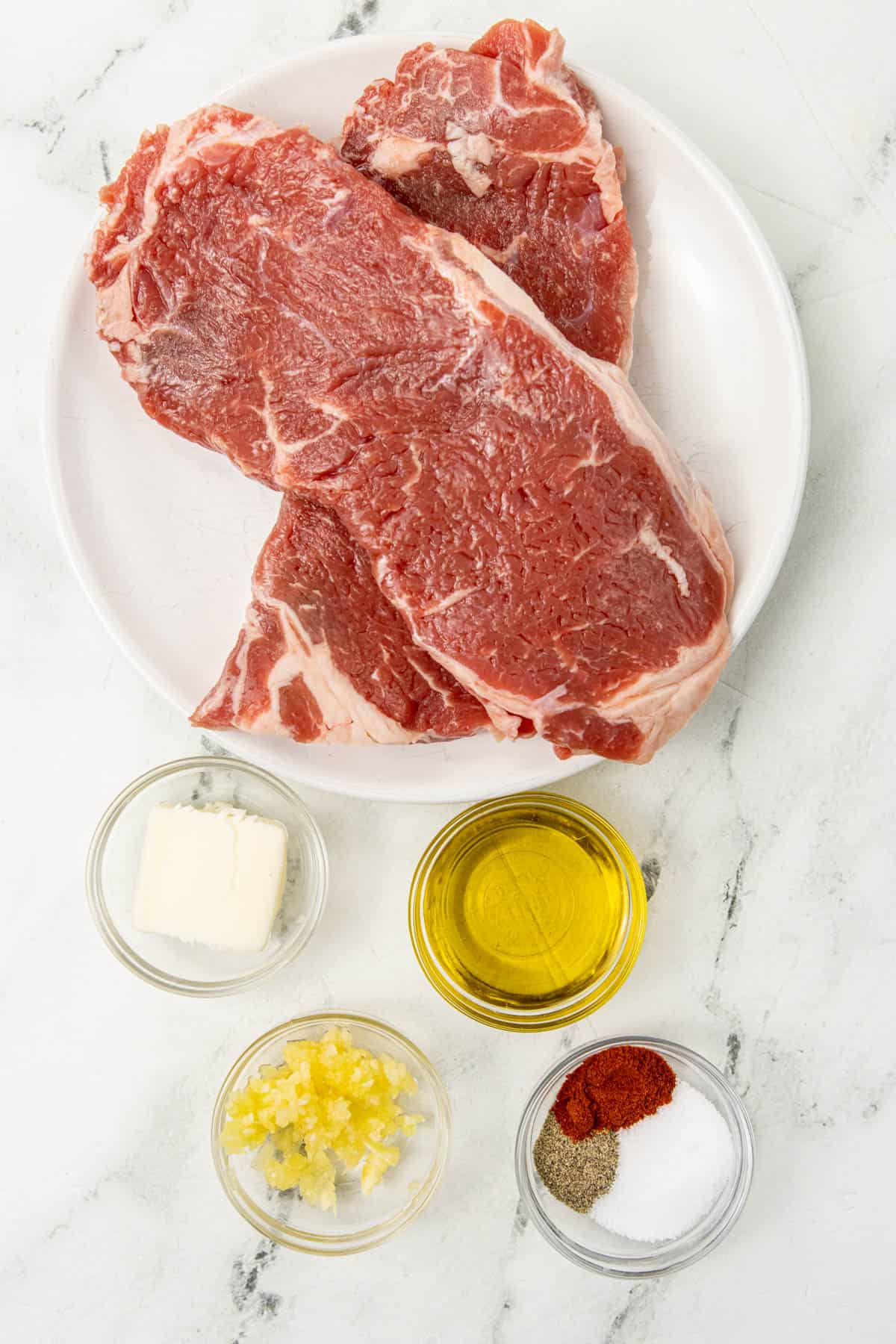 ingredients for garlic butter steak bites